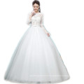 2018 Illusion Bodice Wedding Gowns 3D Flower Appliqued Quarter Sleeves Sexy Wedding Bridal Dress